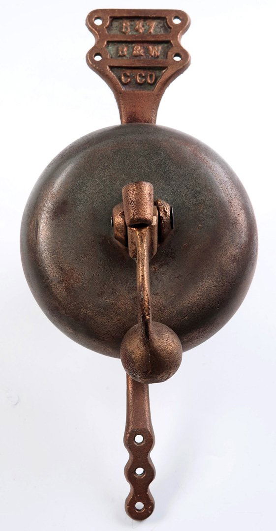 AN ANTIQUE BRASS MECHANICAL TROLLEY BELL (1 of 9)