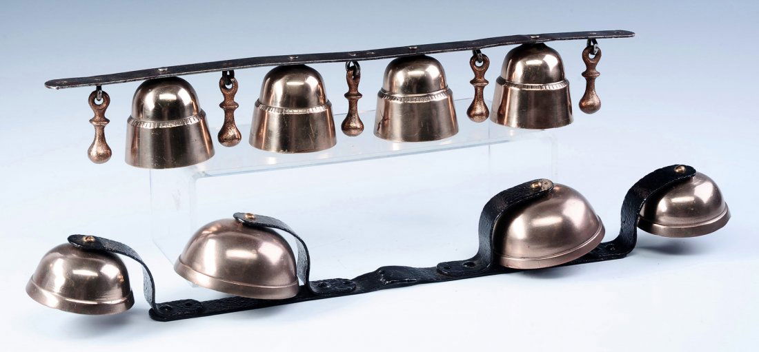 TWO BRACES OF UNUSUAL ANTIQUE SHAFT BELLS (1 of 10)