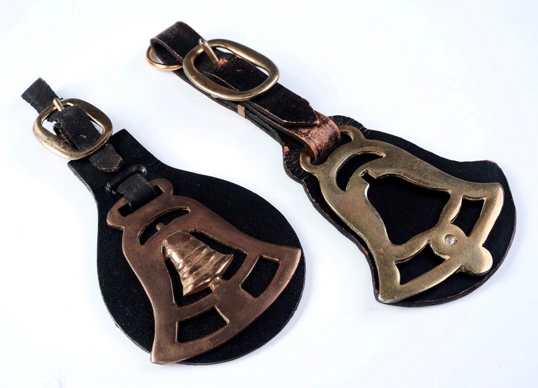 TWO BELL FORM HORSE BRASSES (1 of 8)