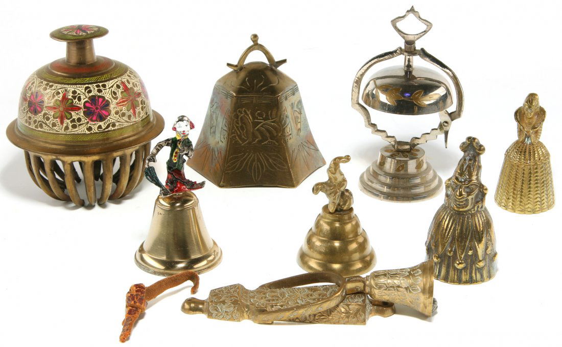 LOT OF FIGURAL BRASS BELLS (1 of 1)