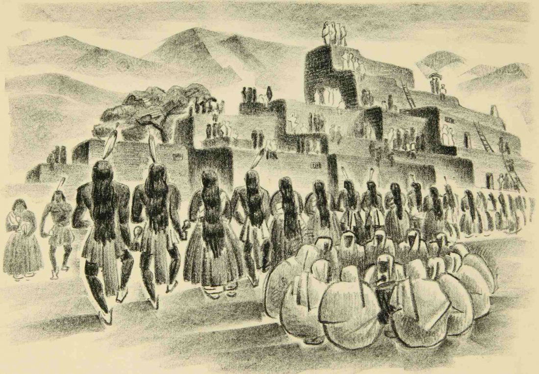 ARNOLD RONNEBECK (1885-1947) 1931 TAOS CORN DANCE (1 of 10)