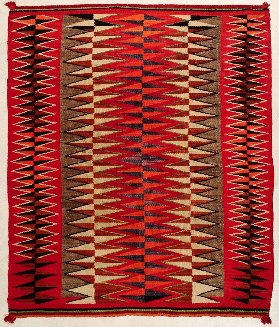A DAZZLING DIAMOND COVERED TRANSITIONAL NAVAJO WEAVING (1 of 9)