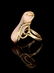 LADIES 14K GOLD PINK CORAL AND DIAMOND RING - 2