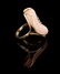 LADIES 14K GOLD PINK CORAL AND DIAMOND RING - 3