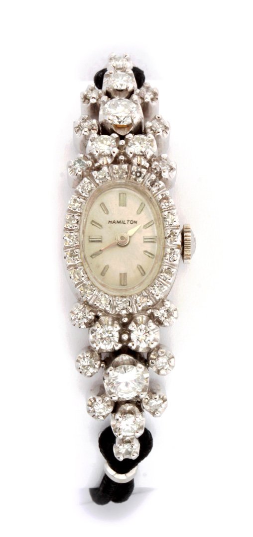A LADIES 14K WATCH, APPROX 2 CARATS TW OF DIAMONDS (1 of 9)