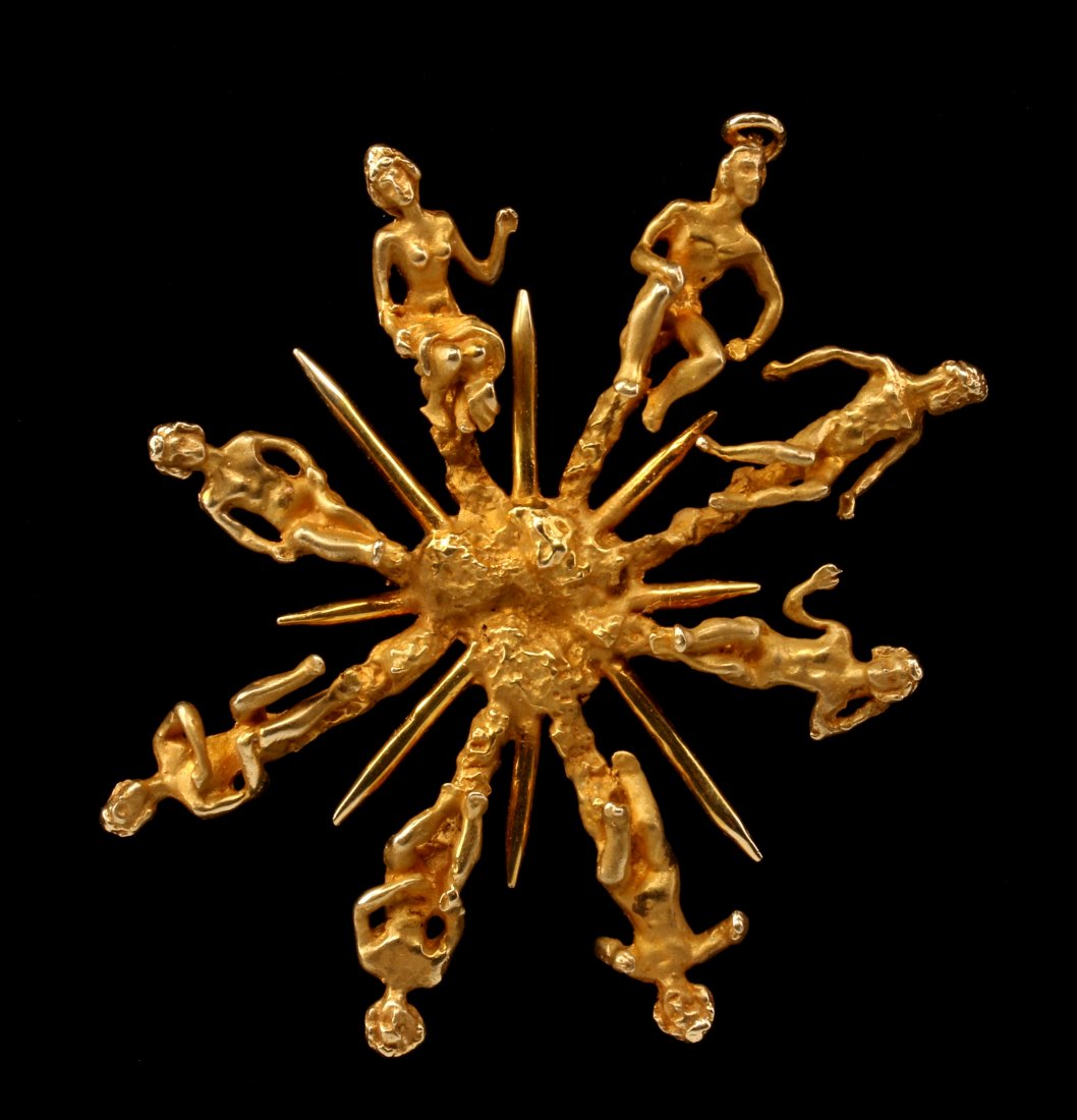 A LARGE AND FINE ERIC DE KOLB 14K GOLD DESIGN (1 of 7)