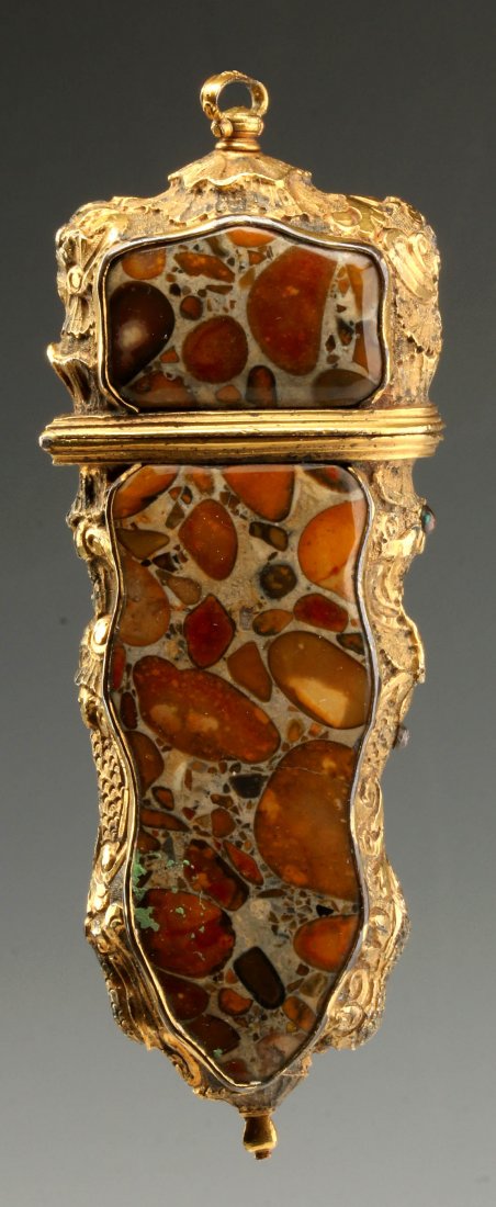 AN 18TH C. POLISHED MINERAL SEWING ETUI (1 of 10)