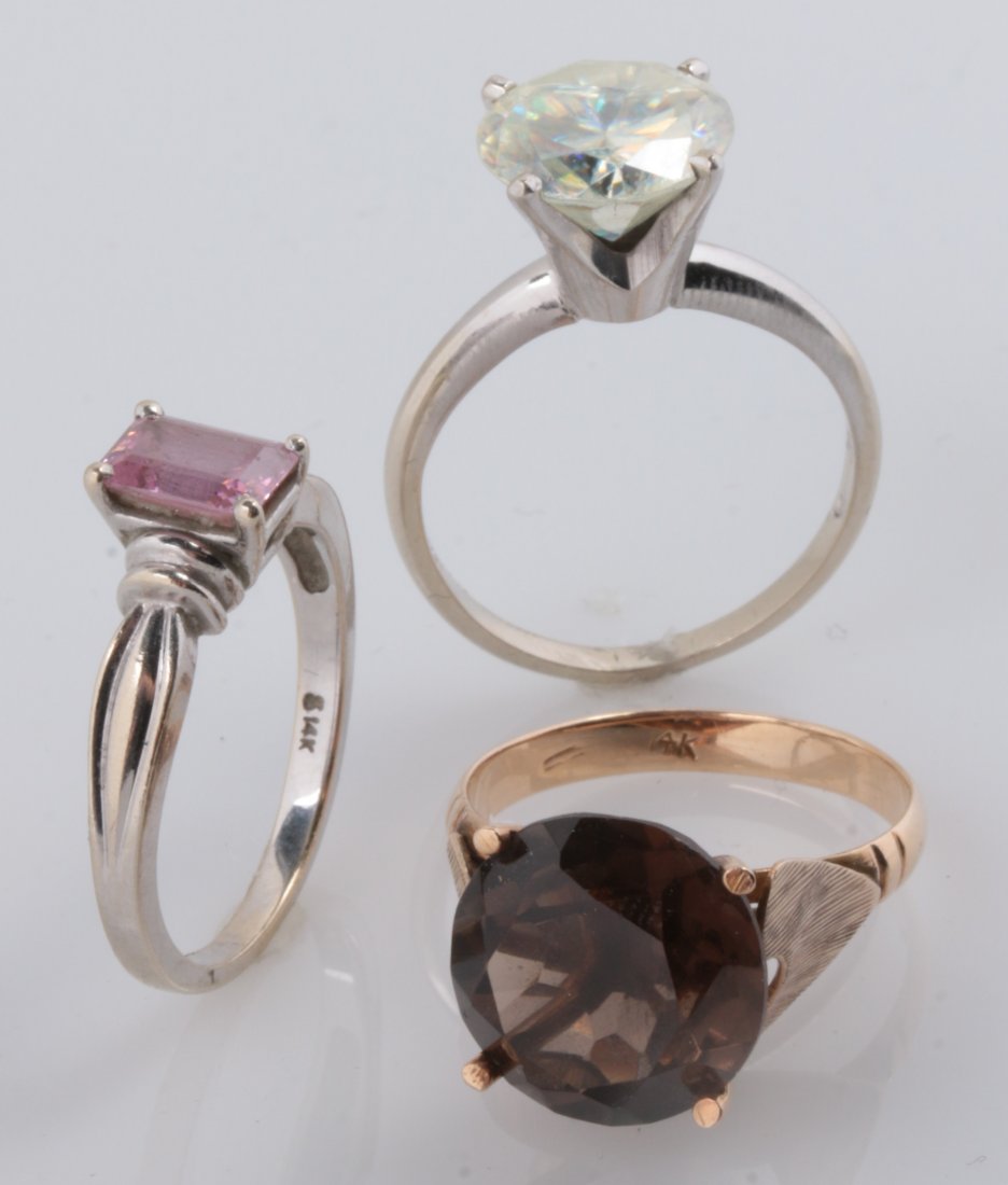 THREE 14K GOLD ESTATE JEWELRY FASHION RINGS (1 of 9)