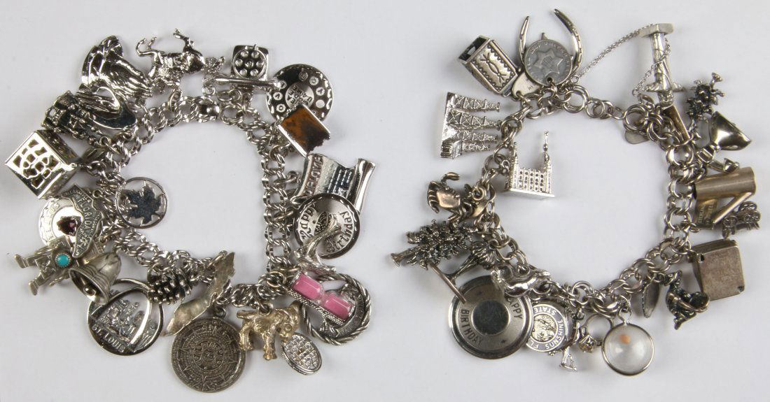 STERLING SILVER CHARM BRACELETS WITH CHARMS (1 of 9)