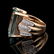A LARGE FINE 14K AQUAMARINE AND DIAMOND RING - 4