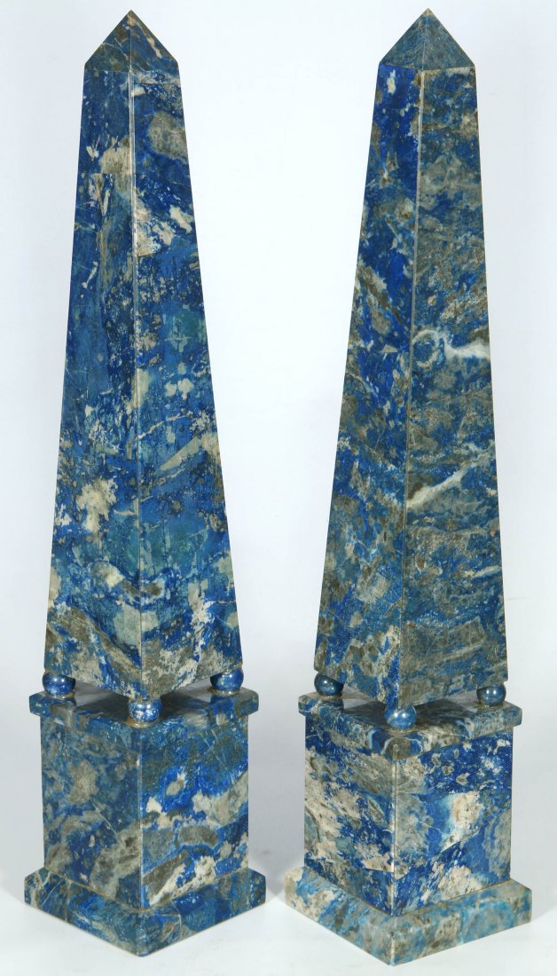 EARLY 20TH C. NEO-CLASSICAL LAPIS LAZULI OBELISKS (1 of 10)