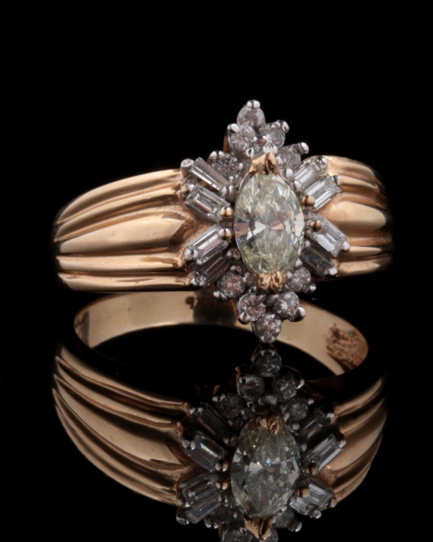 A DIAMOND AND 14K GOLD FASHION RING (1 of 7)