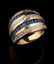 A CONTEMPORARY 18K DIAMOND AND SAPPHIRE FASHION RING