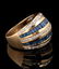 A CONTEMPORARY 18K DIAMOND AND SAPPHIRE FASHION RING - 6
