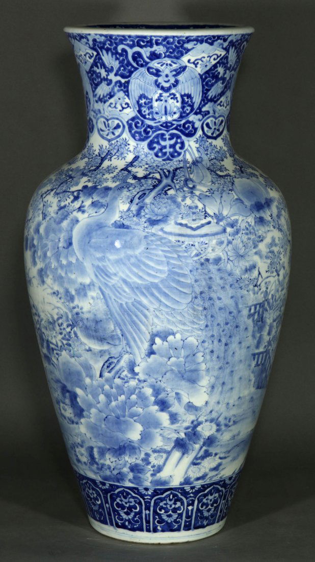 A JAPANESE MEIJI PERIOD 24" IMARI PORCELAIN FLOOR VASE (1 of 10)