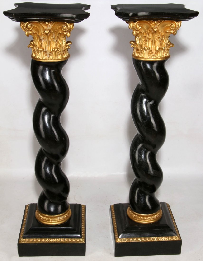 A PAIR OF LATE 20TH C, BAROQUE STYLE PEDESTALS (1 of 8)