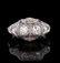 A 1930S PLATINUM DIAMOND AND SAPPHIRE SCROLL RING - 4