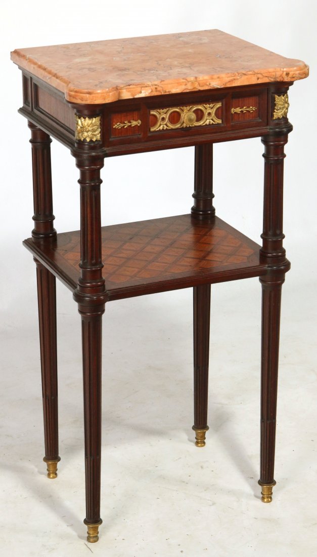 A PAIR LATE 20TH C. FRENCH EMPIRE BEDSIDE TABLES (1 of 8)