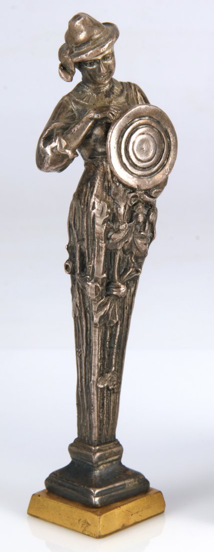 AN ANTIQUE FIGURAL TROUBADOUR DESK SEAL (1 of 9)