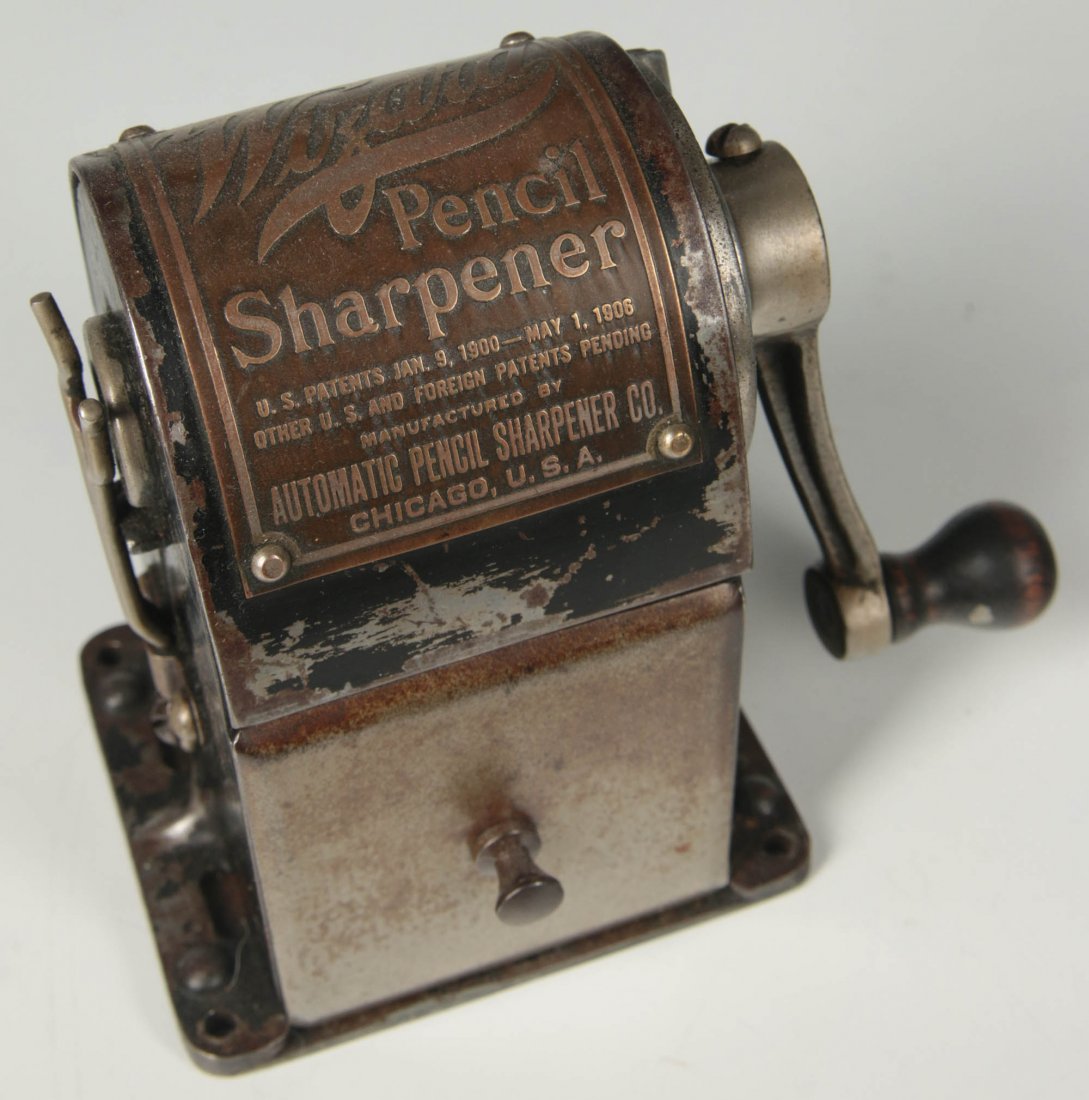 C. 1914 'wizard' Antique Hand Crank Pencil Sharpener