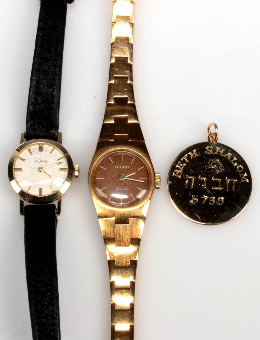 ESTATE LOT: 14K WRIST WATCH, TISSOT WATCH, GF MEDAL: Three miscellaneous pieces sold as one lot to complete an estate consignment. We ship in-house for all items with the exception of very large and or very fragile pieces and some international shipment