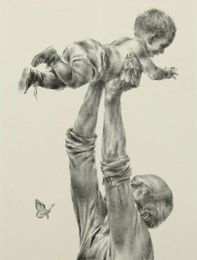 JOSEPH HIRSCH (1910-1981) PENCIL SIGNED LITHOGRAPH: Titled 'Holiday', signed lower right, image measures 10 x 14, sheet size 12 x 16 inches. We ship in-house for all items with the exception of very large and or very fragile pieces and some internation