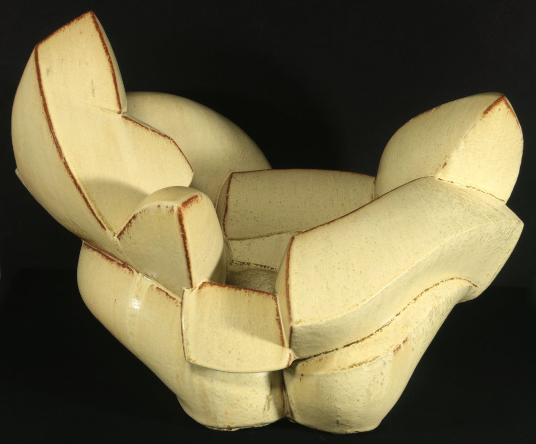 CHRIS GUSTIN (BORN 1952) ABSTRACT STONEWARE SCULPTURE (1 of 7)