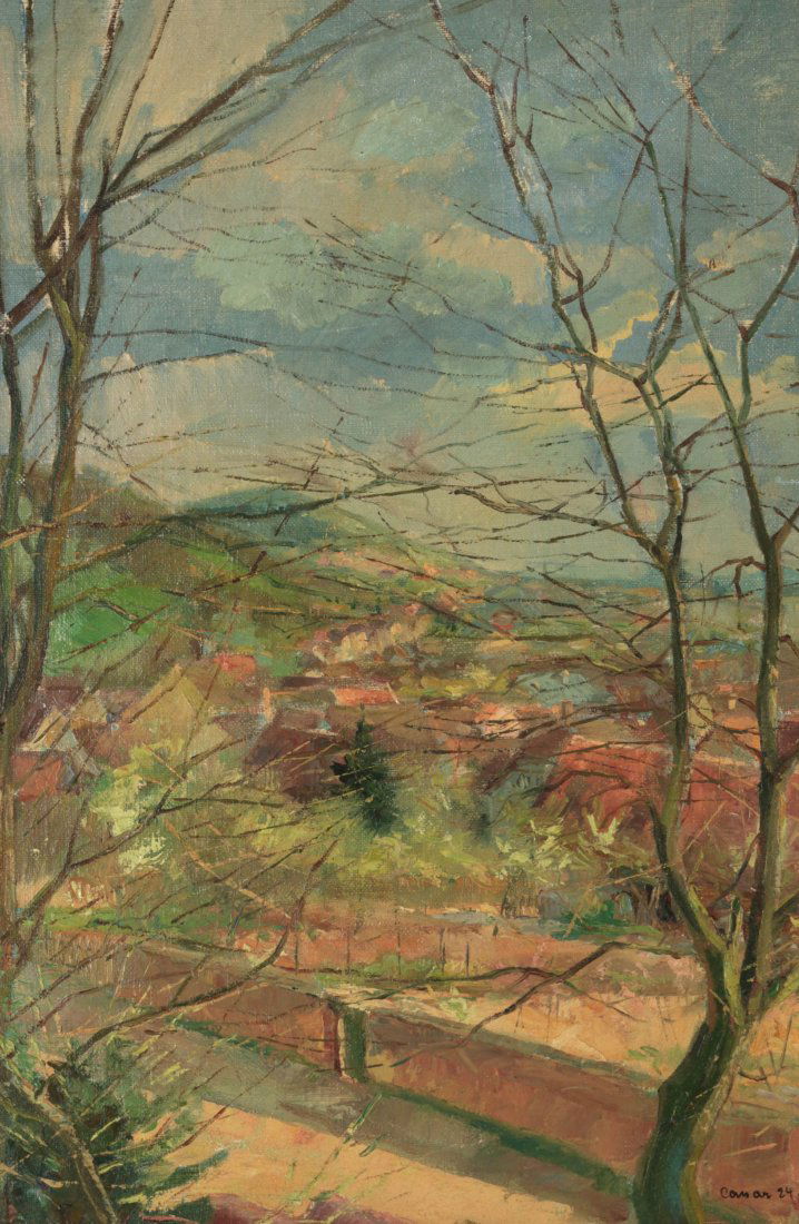 A 1924 IMPRESSIONIST LANDSCAPE PAINTING (1 of 8)