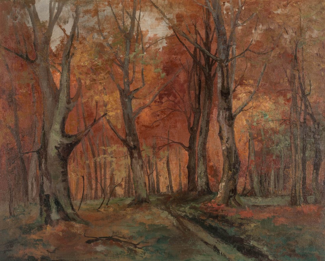 AN EARLY 20TH C. IMPRESSIONIST WOODLAND SCENE (1 of 8)