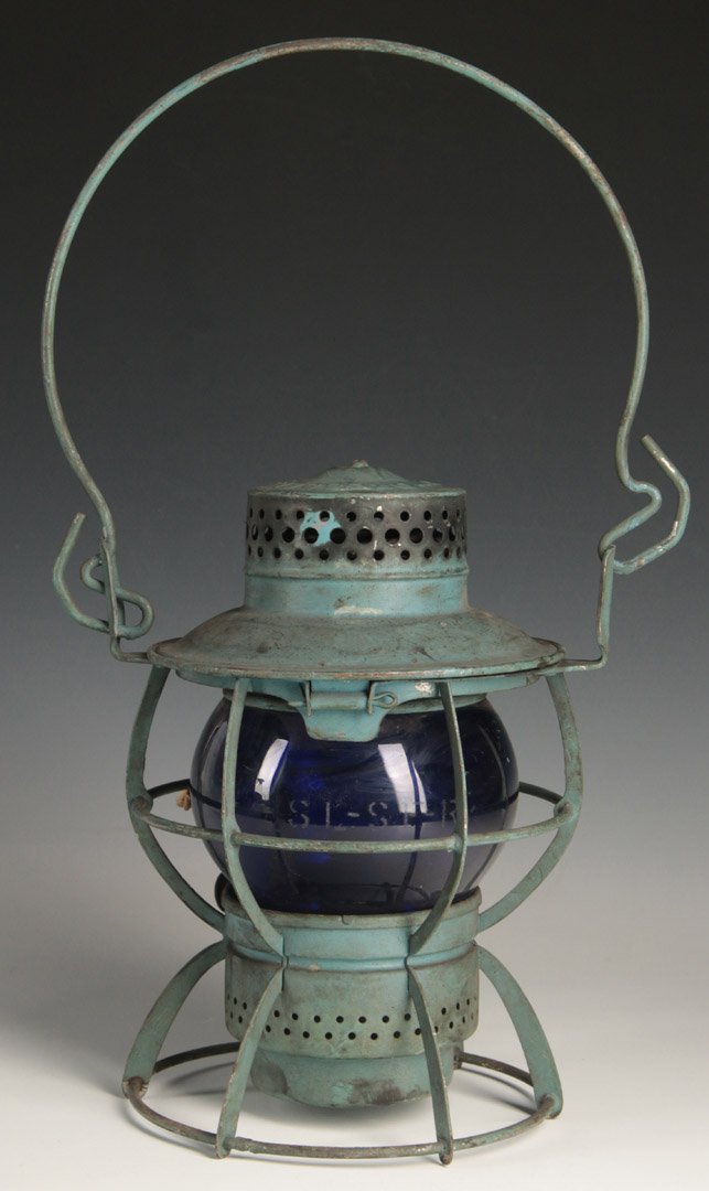 BLUE GLOBE St.L. & S.F. FRISCO RAILROAD LANTERN (1 of 10)