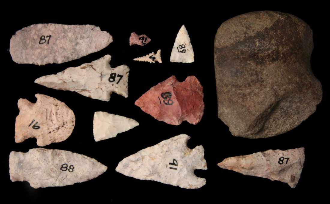 A COLLECTION OF ELEVEN BLADES, ONE AXE (1 of 9)