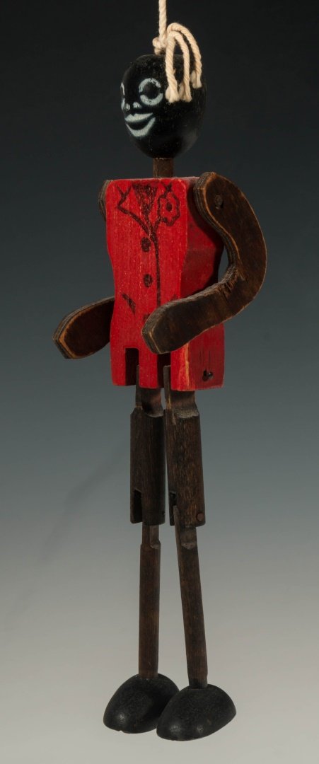 A VINTAGE, RETICULATED PAINTED WOOD DANCING FIGURE (1 of 7)