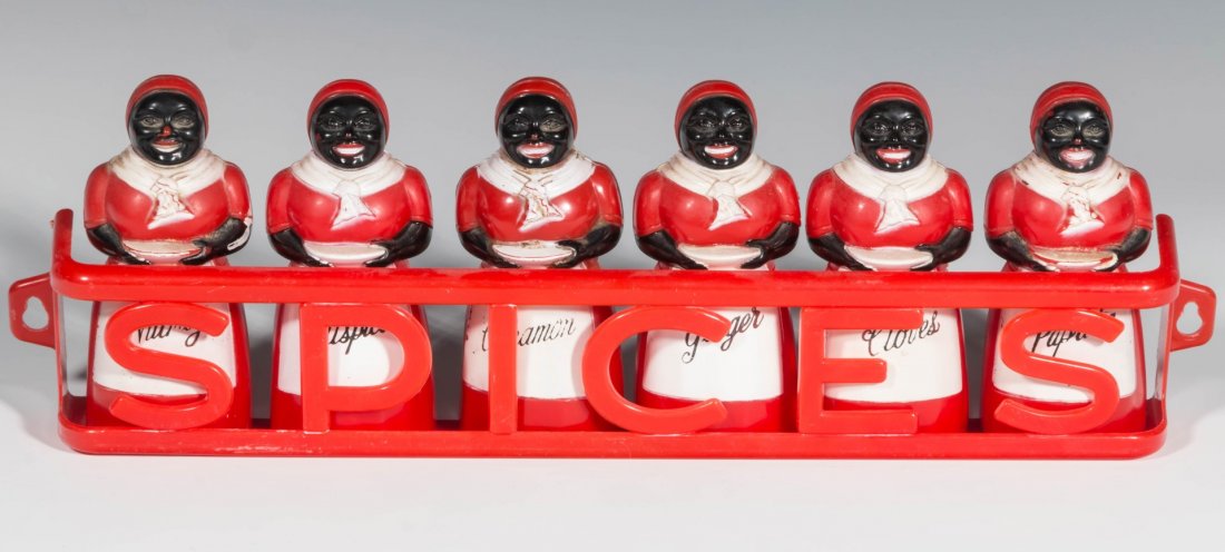 A VINTAGE AUNT JEMIMA SPICE SET WITH RACK (1 of 6)