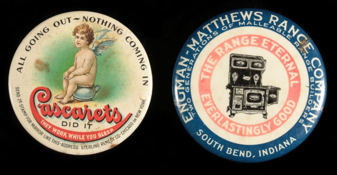 ANTIQUE ADVERTISING POCKET MIRROR AND PAPERWEIGHT (1 of 6)