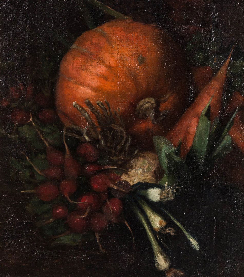 A 19TH C. AMERICAN SCHOOL STILL LIFE WITH PUMPKIN (1 of 7)