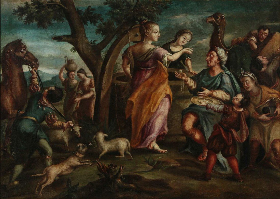 17TH/18TH C. VENETIAN PAINTING OF REBECCA AND ELIEZER (1 of 10)