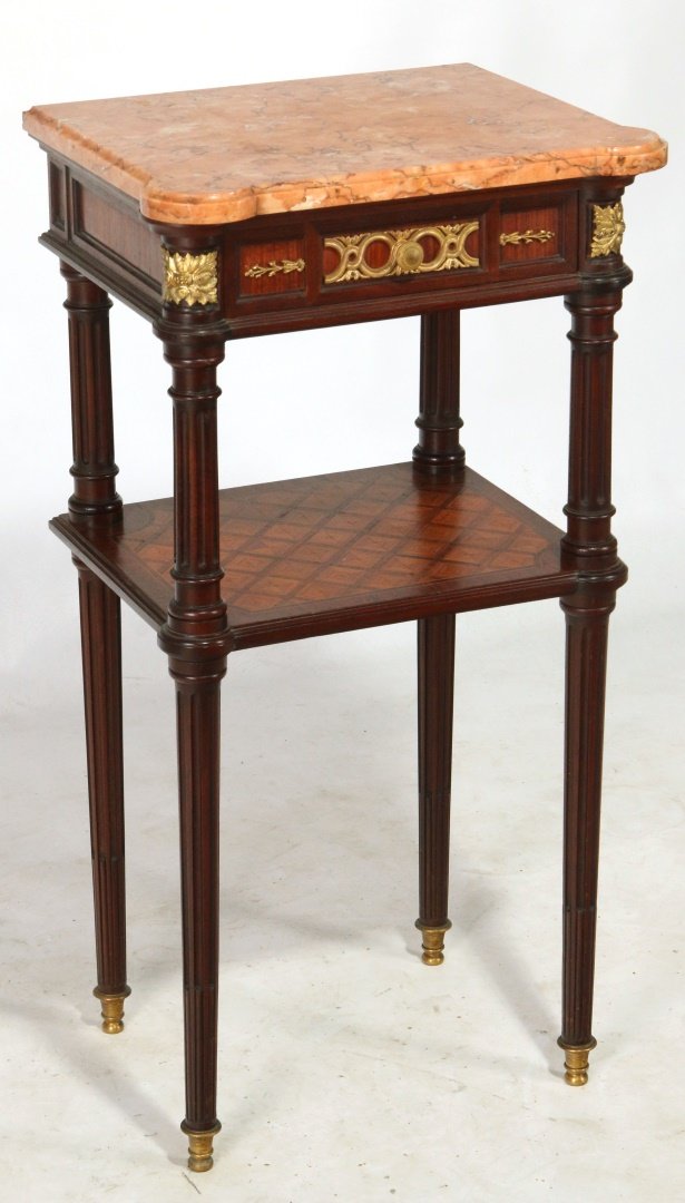 A PAIR LATE 20TH C. FRENCH EMPIRE BEDSIDE TABLES (1 of 8)