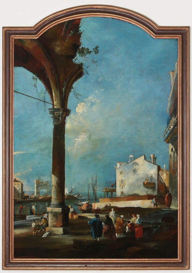 A PAIR 19TH C. ITALIAN SCHOOL CAPRICCIO PAINTINGS (1 of 10)