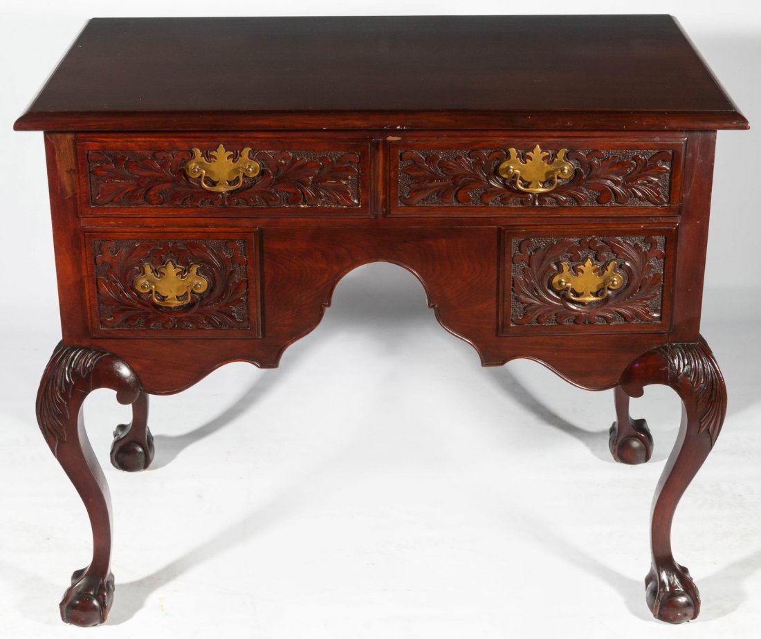 A LATE 19TH CENTURY CARVED MAHOGANY LOWBOY (1 of 8)