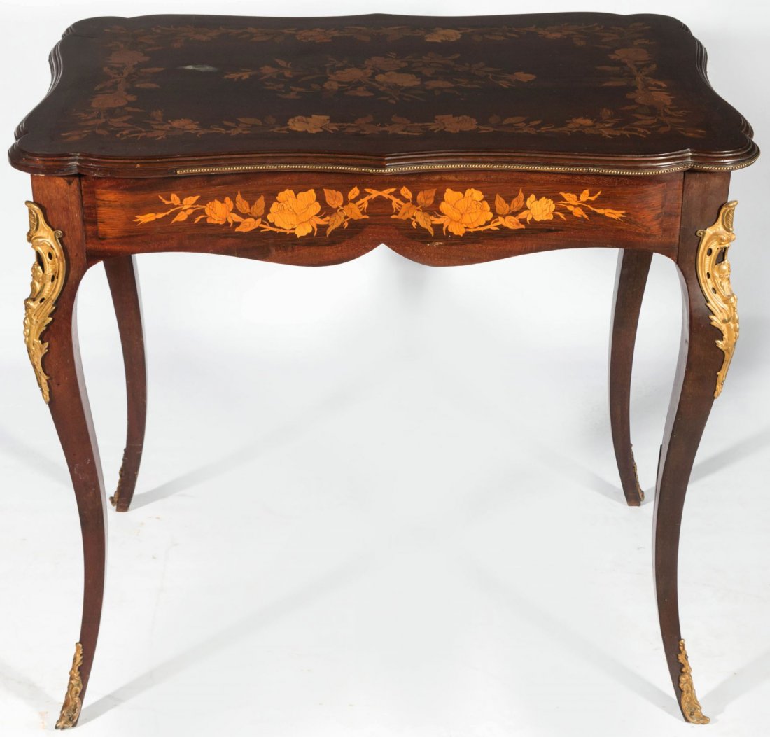 A CIRCA 1900 BRONZE MOUNTED SIDE TABLE WITH INLAY (1 of 10)