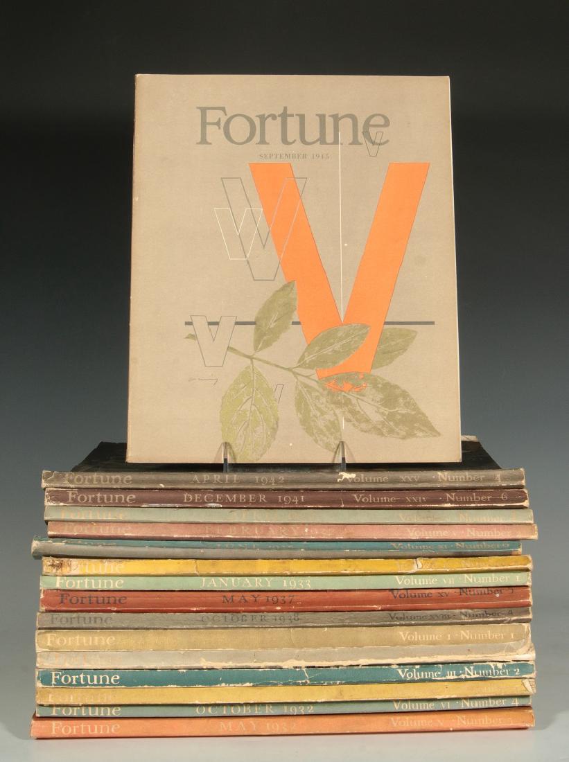 SIXTEEN UNBOUND VOLUMES OF FORTUNE MAGAZINES (1 of 9)