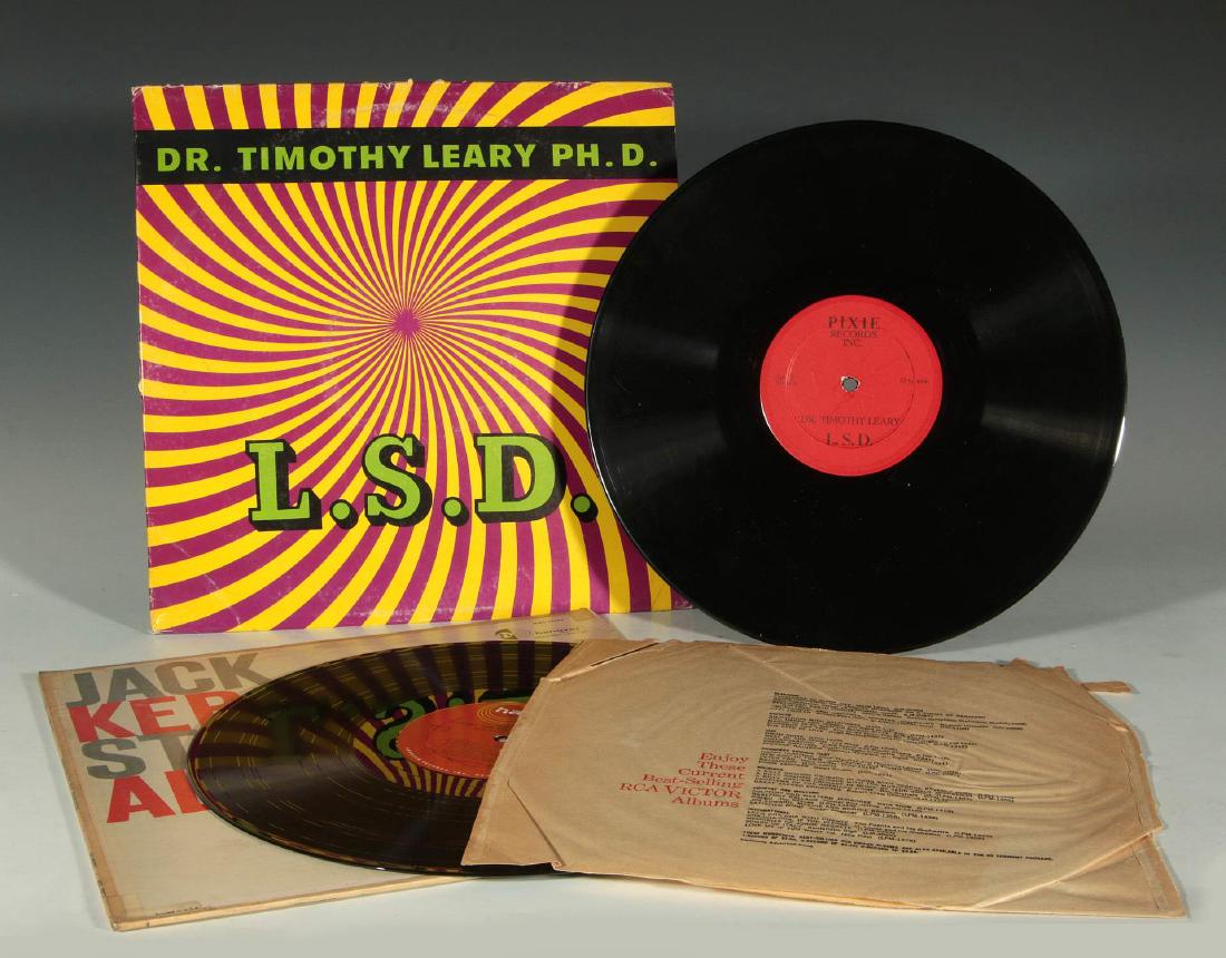 TIMOTHY LEARY & JACK KEROUAC S. ALLEN LPs: Includes a Pixie Records copy of Timothy Leary's 'LSD,' catalog number CA 1069, no inner sleeve, vinyl appears clean. Lot also includes an original Hanover Records copy of Jack Kerouac & Steve Allen, 