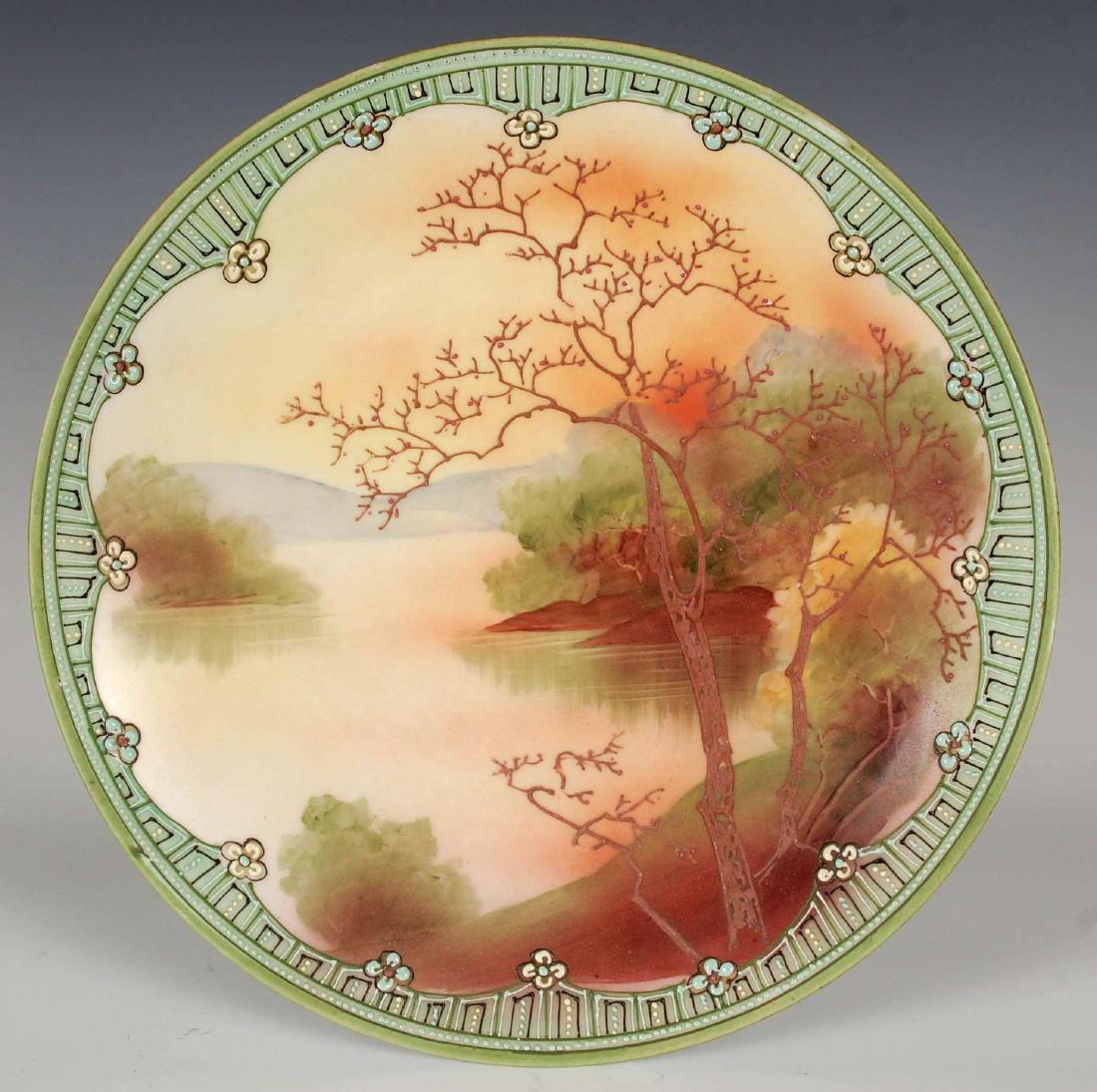 A HAND-PAINTED NIPPON PLAQUE WITH MORIAGE (1 of 6)