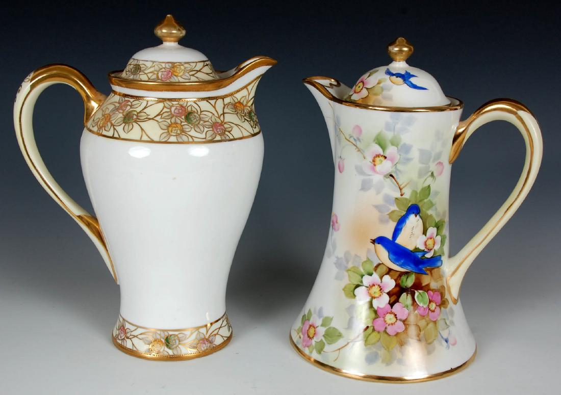 TWO HAND-PAINTED NIPPON CHOCOLATE POTS (1 of 8)