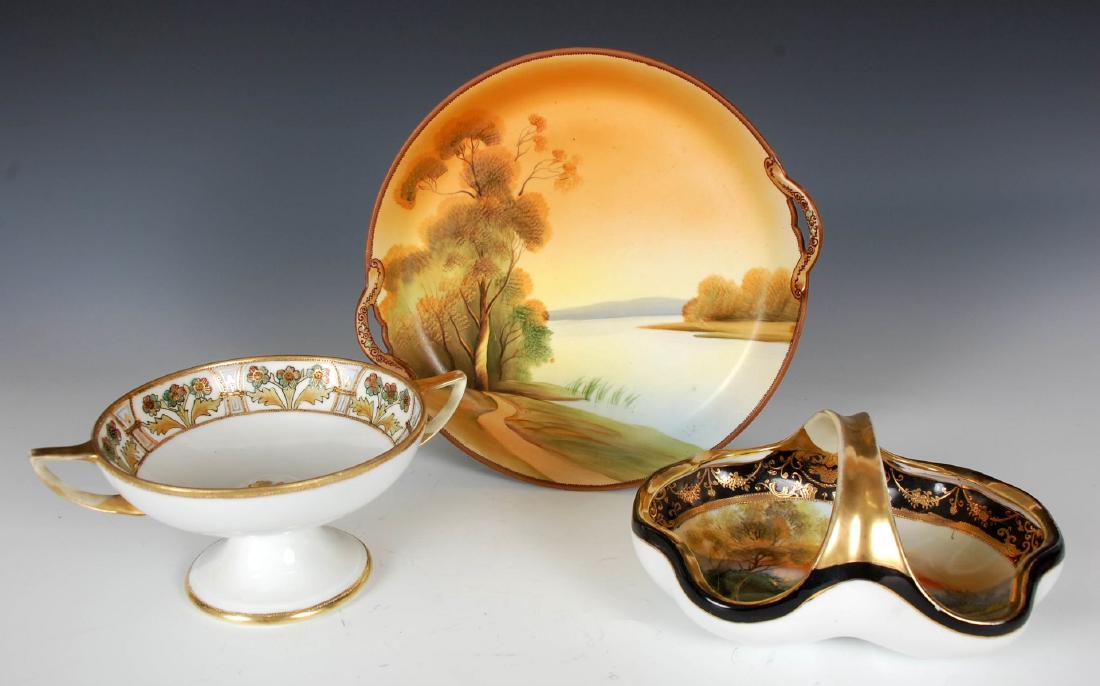 THREE PIECES OF HAND-PAINTED NIPPON CHINA (1 of 10)