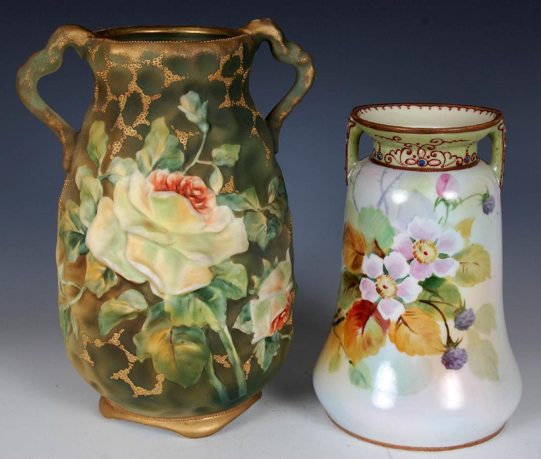 TWO HAND-PAINTED NIPPON VASES (1 of 10)