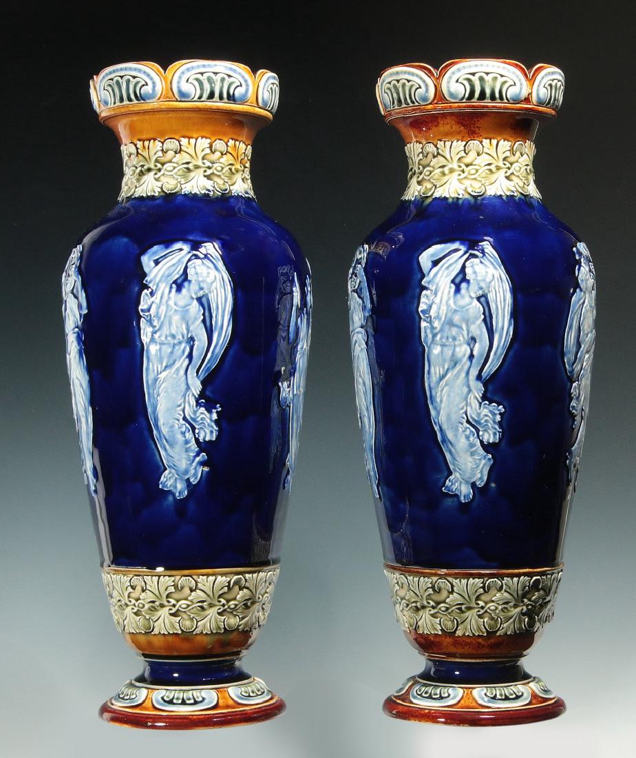 A PAIR OF DOULTON LAMBETH 16-INCH VASES (1 of 9)