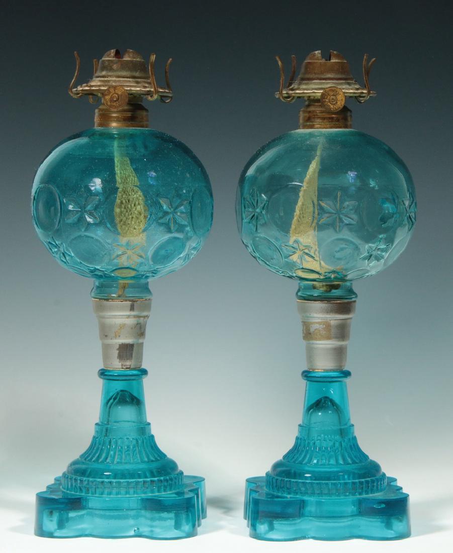 A PAIR ELECTRIC BLUE LAMPS ATTRIBUTED ATTERBURY (1 of 8)