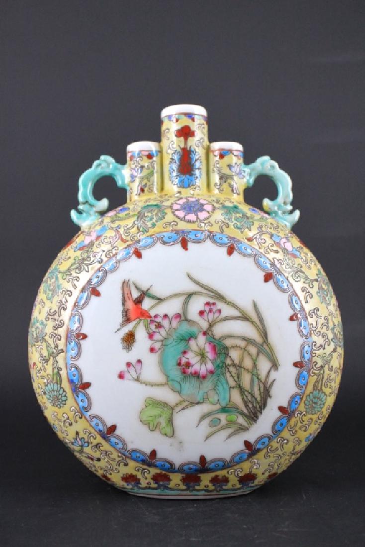 Chinese Qing Porcelain Famille Rose Flask (1 of 8)