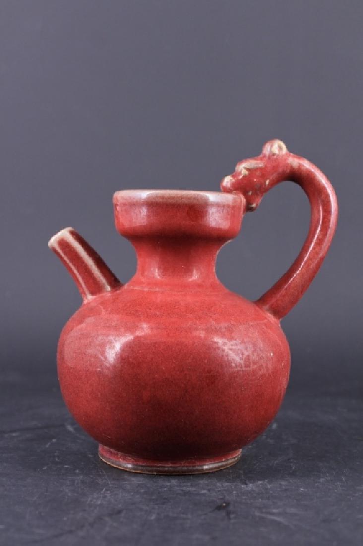 Chinese Qing Porcelain Red Glaze Teapot (1 of 5)